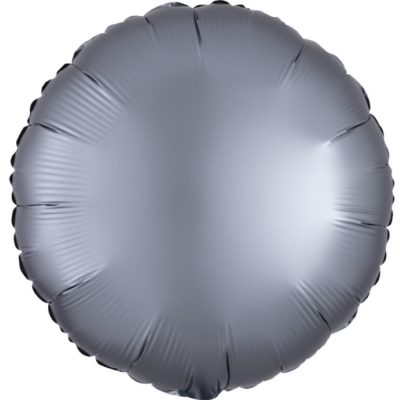 Anagram Folienballon Rund Satin Luxe, Graphite 45cm/18