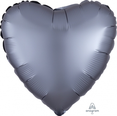 Anagram Folienballon Herz Satin Luxe, Graphite 45cm/18