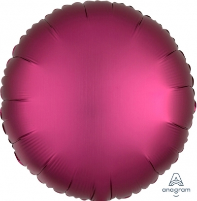 Anagram Folienballon Rund Satin Luxe, Pomegranate 45cm/18