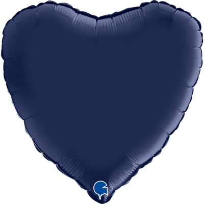 Grabo Folienballon Heart Satin, Blue Navy 45cm/18