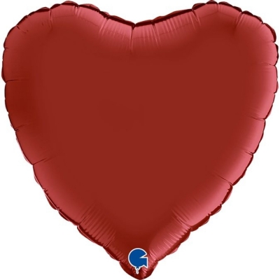 Grabo Folienballon Heart Satin, Rubin Red 45cm/18