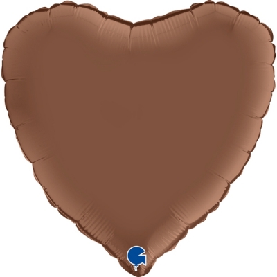 Grabo Folienballon Heart Satin, Chocolate 45cm/18
