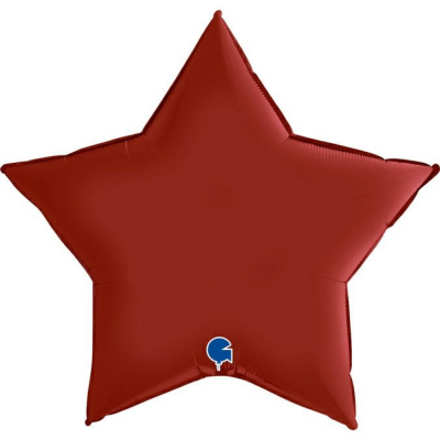 Grabo Folienballon Star Satin, Rubin Red 36/90cm