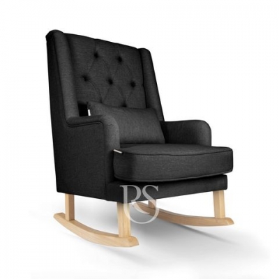 Rocking Schaukelstuhl Royal Rocker, Anthracite Grey & natrliches Holz