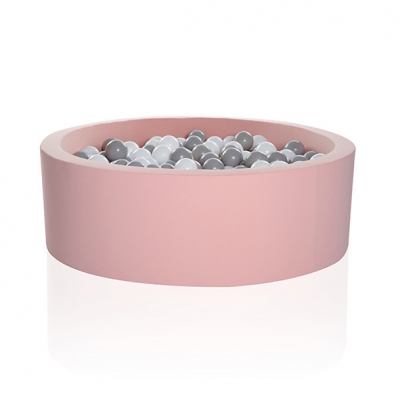 Kidkii Bllebad Rund, Dusty Pink (90x30cm, mit 150 grau/weissen Bllen)