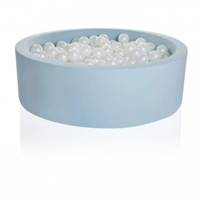 Kidkii Bllebad Rund, Light Blue (120x30cm, mit 400 weissen Bllen)