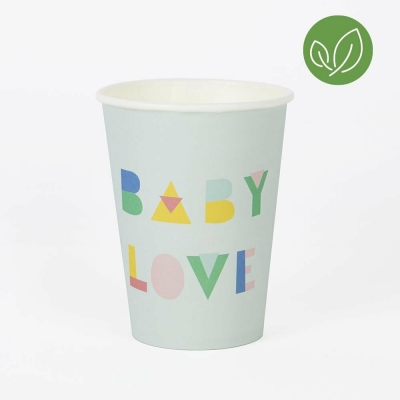 My Little Day Kartonbecher, Mint Baby Shower, 8-er Pack