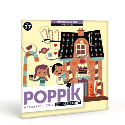 Poppik Meine Stickerkarten Mrchen, Hnsel und Gretel (6 Karten + 70 Stickers)