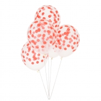 My Little Day Luftballone aus Latex, 5 Stk. - Confetti Red