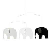 Flensted Mobile, Elephant Party, schwarz/ weiss